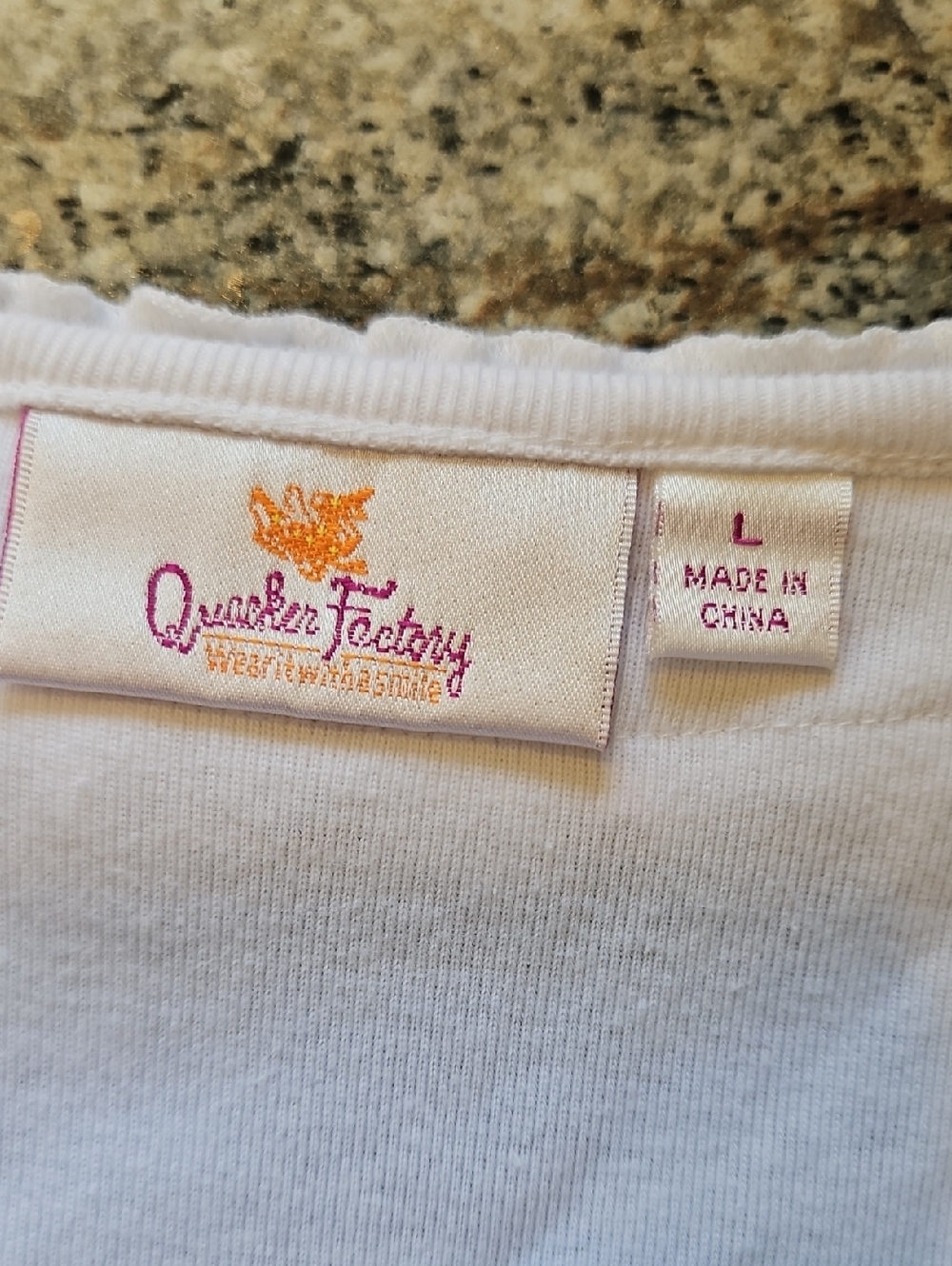 👚Quacker Factory White Long Sleeve Ruffle & Rhinestone Top - Picture 2 of 8